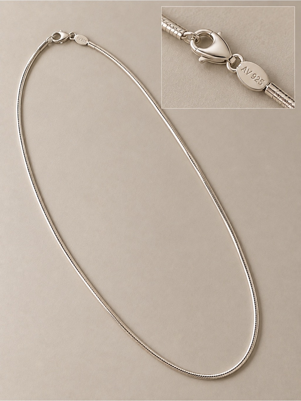 925 Sterling Silver Snake Chain Necklace 36” Long • 8.64g